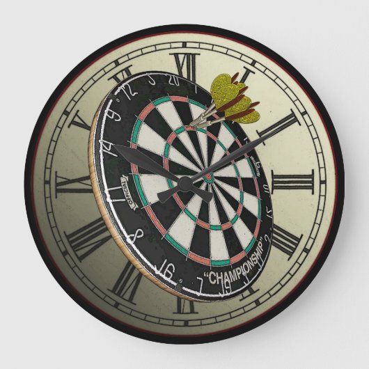 Funny Dartboard Design Wall Clock Grote Klok (Voorkant)