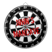 Funny dartboard voor mannen met een grijze mancave dartbord (Voorkant)