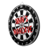 Funny dartboard voor mannen met een grijze mancave dartbord (Voorkant Rechts)