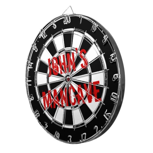 Funny dartboard voor mannen met een grijze mancave dartbord (Voorkant Rechts)