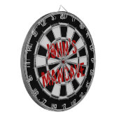 Funny dartboard voor mannen met een grijze mancave dartbord (Voorkant Links)