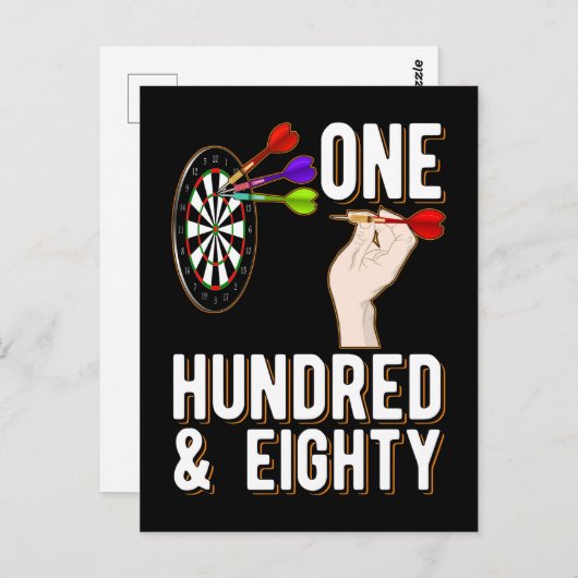 Funny Darts 180-kunstspeler Briefkaart (Voorkant / Achterkant)