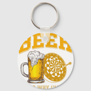 Funny Darts Bier T-Shirt voor Dart Speler Sleutelhanger