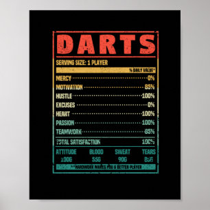 Funny darts, dikst-speler fan team poster