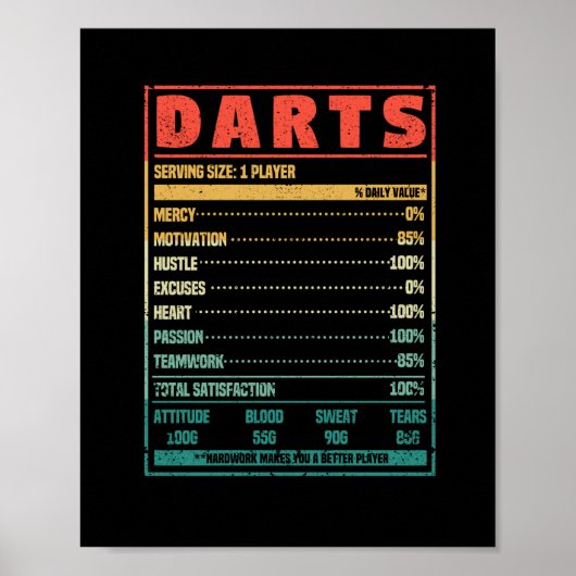Funny darts, dikst-speler fan team poster (Voorkant)