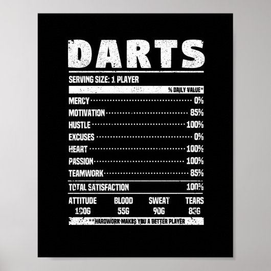 Funny darts, dikst-speler fan team poster (Voorkant)