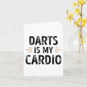 Funny Darts is mijn Cardio - Dartist Cadeau Kaart (Gele Bloem)