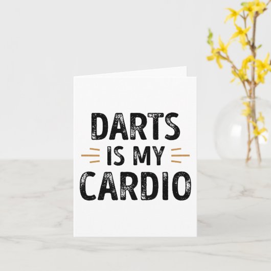 Funny Darts is mijn Cardio - Dartist Cadeau Kaart (Gele Bloem)