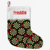 Funny Darts Player's Personalized Kleine Kerstsok (Voorkant)