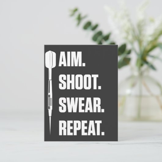 Funny Darts Problem Dartboard Fun Hobby Dart Playe Briefkaart (Staand voorkant)