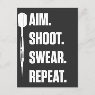 Funny Darts Problem Dartboard Fun Hobby Dart Playe Briefkaart