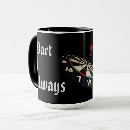 Funny Darts-spelers scoren, Combo Coffee-Mok Mok (Voorkant links)