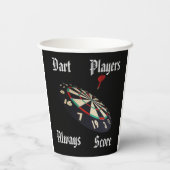 Funny Darts-spelers scoren, papierbekertjes Papieren Bekers (Achterkant)