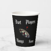 Funny Darts-spelers scoren, papierbekertjes Papieren Bekers (Voorkant)