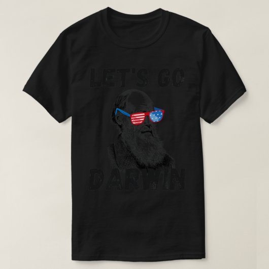 Funny Darwin American Glasses sarcastic Let's Go D T-shirt (Design voorkant)