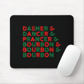 Funny Dasher Dancer Prancer & Bourbon Christma Muismat (Met muis)