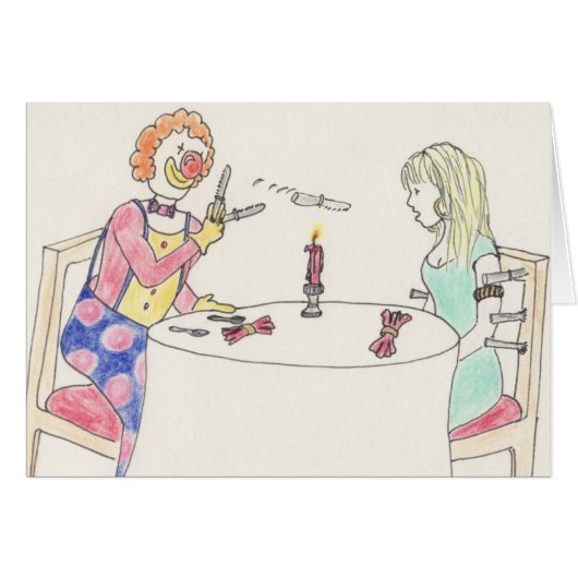 Funny Date Night Clown Romance Cartoon Art Humor (Voorkant Horizontaal)