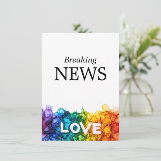 🌈 funny DATE Wedding change Painted With Love Informatiekaartje (Staand voorkant)