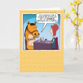 Funny Date with a Horse Birthday Kaart (Gele Bloem)