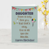 Funny Daughter Birthday Kaart (Gele Bloem)