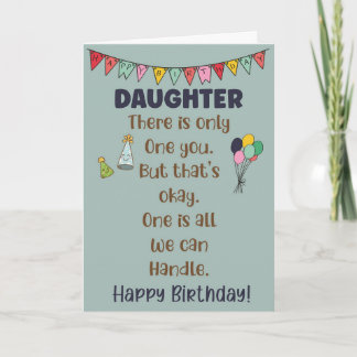 Funny Daughter Birthday Kaart
