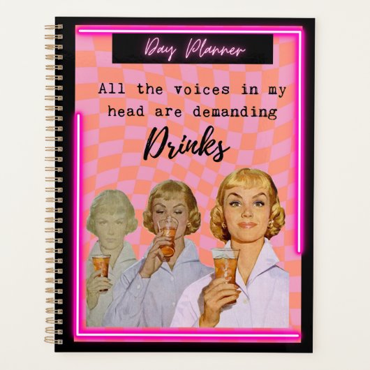 Funny Day Planner/Journal For Women Sassy-Drinks Planner (Voorkant)