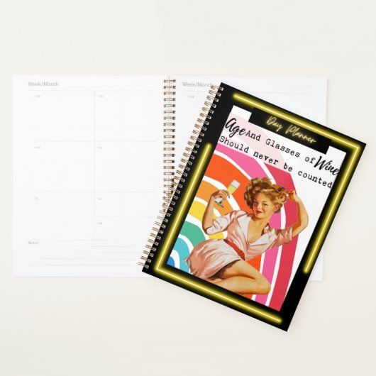 Funny Day Planner/Journal For Women Sassy-Wine Planner (Display)