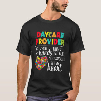Funny Daycare Provider Childcare Cute Heart Teache T-shirt