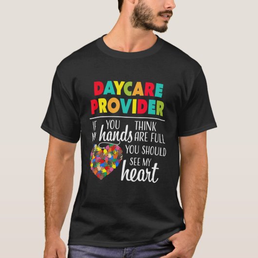 Funny Daycare Provider Childcare Cute Heart Teache T-shirt (Voorkant)