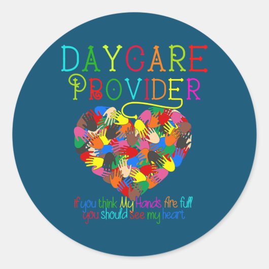 Funny Daycare Provider Childcare Teacher Ronde Sticker (Voorkant)