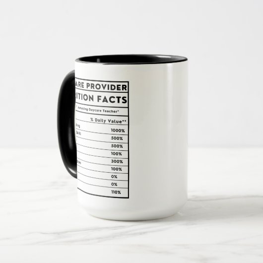 Funny Daycare Provider Nutrition Facts Mok (Voorkant links)