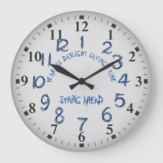 Funny Daylight Savings Time Spring voor klok (Voorkant)