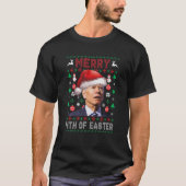 Funny Dazed Joe Biden verwarde Happy 4th of T-shirt (Voorkant)