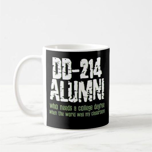 Funny DD-214 Militaire Veteraan Coffee Mok Alumni (Links)