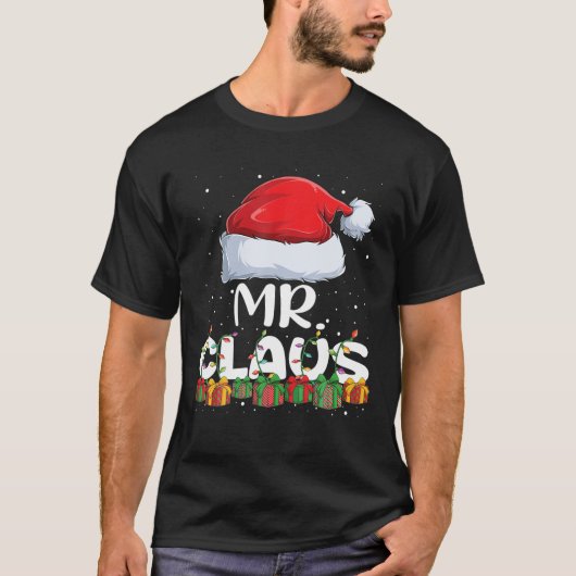 Funny de heer Santa Claus kerstpyjamas Family Matc T-shirt (Voorkant)
