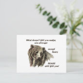 Funny De Motivatie Quote Beren doden je Briefkaart (Staand voorkant)
