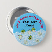 Funny Dead Germs wassen je handen Ronde Button 7,6 Cm (Voorkant /achterkant)