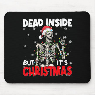Funny Dead Inside But Its Christmas Skeleton Santa Muismat