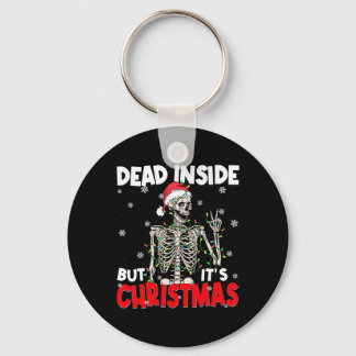 Funny Dead Inside But Its Christmas Skeleton Santa Sleutelhanger