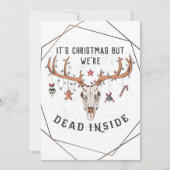 Funny Dead Inside Kerstfeestdag Kaart (Voorkant)