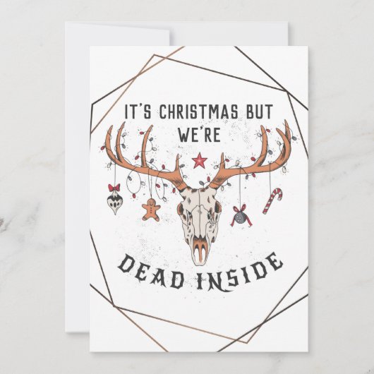 Funny Dead Inside Kerstfeestdag Kaart (Voorkant)