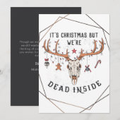 Funny Dead Inside Kerstfeestdag Kaart (Voorkant / Achterkant)