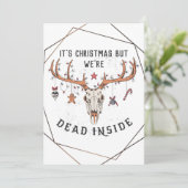 Funny Dead Inside Kerstfeestdag Kaart (Staand voorkant)
