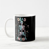 Funny Dead Inside Skeleton Casual Halloween Graphi Koffiemok (Links)