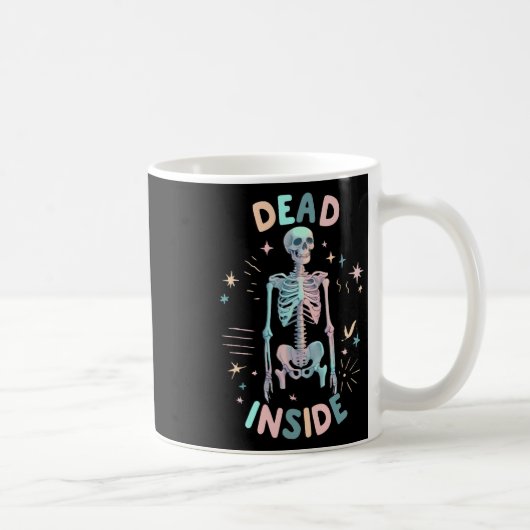 Funny Dead Inside Skeleton Casual Halloween Graphi Koffiemok (Rechts)