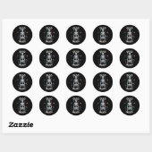 Funny Dead Inside Skeleton Casual Halloween Graphi Ronde Sticker (Vel)