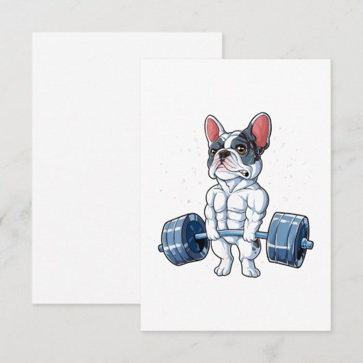 Funny Deadlift Gym RSVP Kaartje (Voorkant / Achterkant)