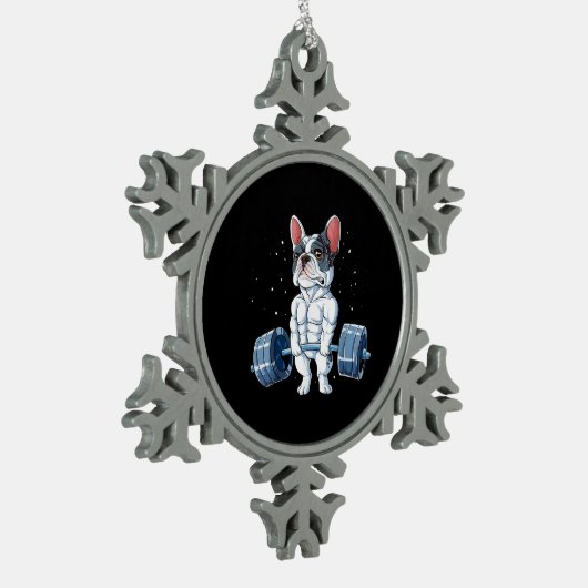 Funny Deadlift Gym Tin Sneeuwvlok Ornament (Links)