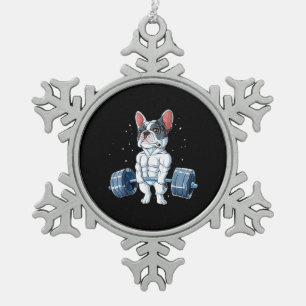 Funny Deadlift Gym Tin Sneeuwvlok Ornament
