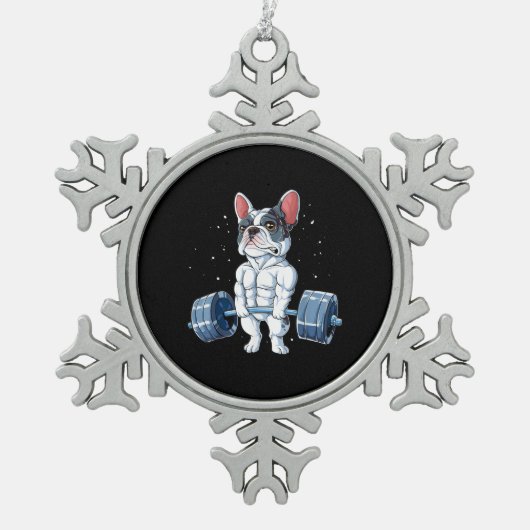 Funny Deadlift Gym Tin Sneeuwvlok Ornament (Voorkant)
